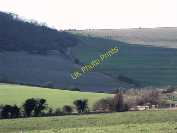 Photo 6"x4" Downland scenery north of Sompting Beggars Bush\/TQ1607 c2011