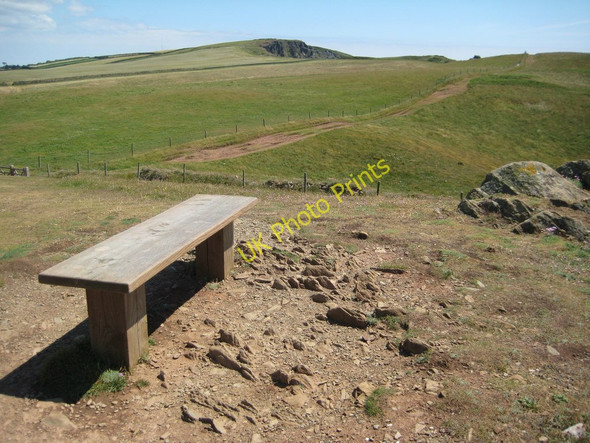 Photo 6"x4" Bench beside the coast path Inner Hope c2011