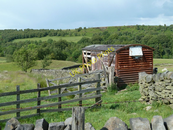 Photo 6"x4" Upland farming and valley scene Upper Loads c2011