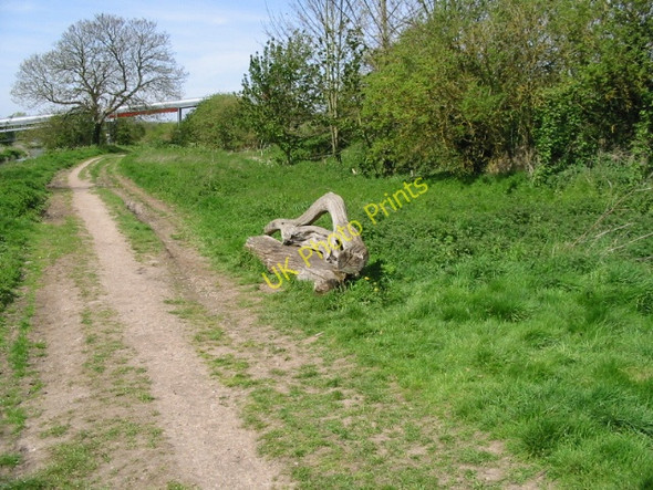 Photo 6"x4" Rustic timber bench on the Stour Valley Walk Horton\/TR1155 c2008