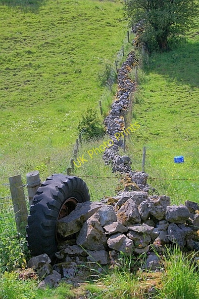 Photo 6"x4" Dry Stone Wall, Long Dale Pikehall c2011