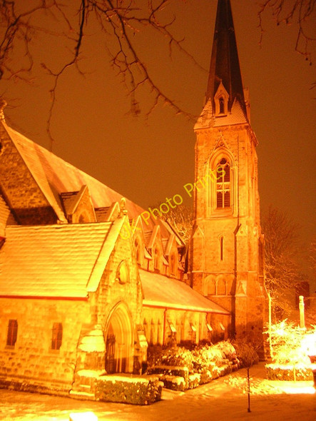 Photo 6"x4" St Stephen's, South Dulwich, on a snowy night Penge c2010