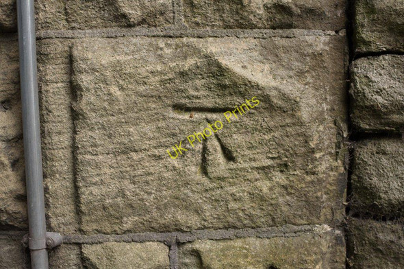 Photo 6"x4" Cut Bench Mark, Station Approach Bridge Shipley\/SE1437 c2011