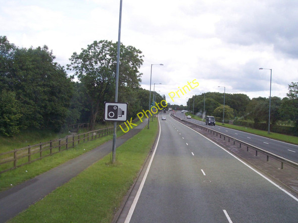 Photo 6"x4" Speed camera sign on East Lancs Road near Walkden Road crossing Worsley\/SD7401 c2011