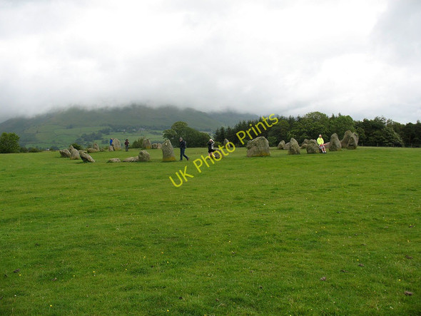 Photo 6"x4" Castlerigg stone circle on a wet summer solstice Briery c2011