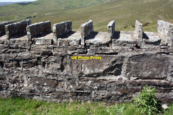 Photo 6"x4" Benchmarked wall opposite Shivery Gill Hardraw c2011