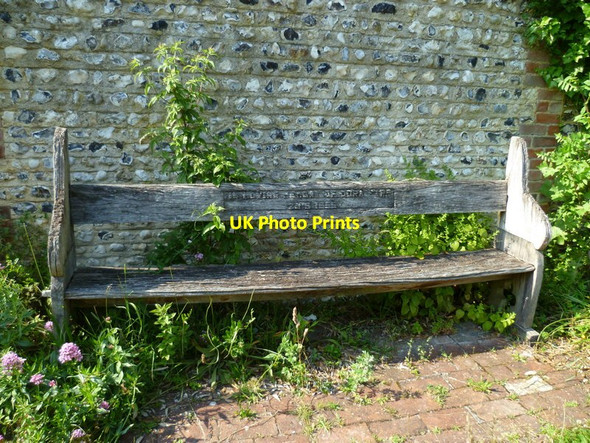Photo 6"x4" Memorial seat in Burpham Arundel c2011