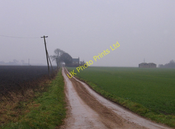 Photo 6"x4" Farm track, Tongue End, Lincs Tongue End c2006