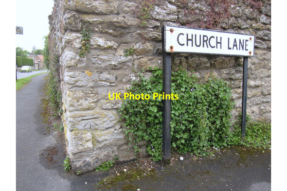 Photo 6"x4" Corner of Church Lane and a bench mark Brompton-by-Sawdon c2011
