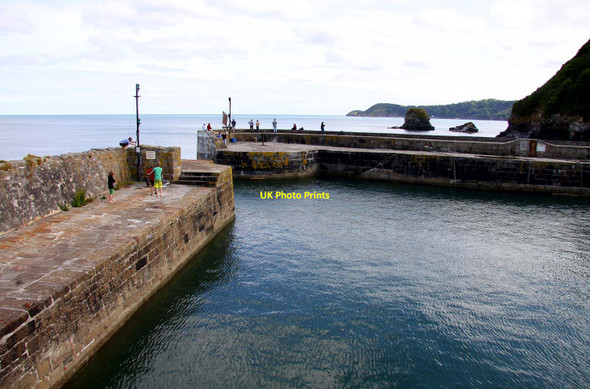 Photo 6"x4" Harbour wall at Charlestown St Austell c2011