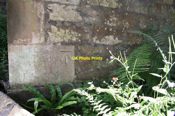 Photo 6"x4" Benchmark on north corner of Holy Trinity Church Kirkby Lonsdale c2011