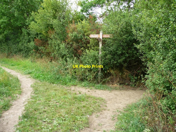 Photo 6"x4" Signpost at the footpath junction High Ackworth c2011