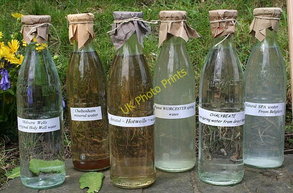 Photo 6"x4" Well Dressing 2008: Bottles of Water Great Malvern c2008