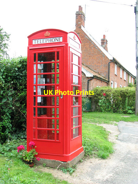 Photo 6"x4" Lovingly restored K6 telephone kiosk in Great Glemham Benhall Street c2011