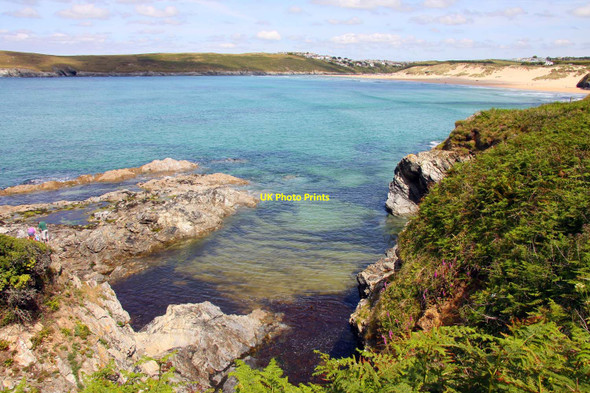 Photo 6"x4" Small cove facing Crantock Beach West Pentire c2011
