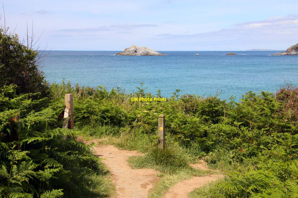 Photo 6"x4" Marker on the Southwest Coast Path West Pentire c2011