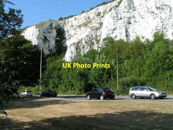 Photo 6"x4" Cliffs and the A26 Lewes c2010