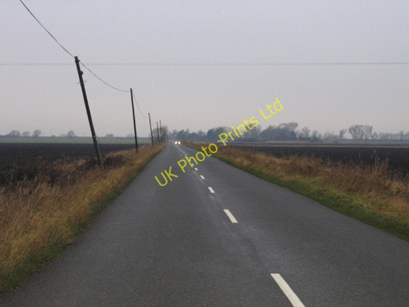 Photo 6"x4" Black Drove on a grey day, Baston and Deeping Fens, Lincs Tongue End c2006