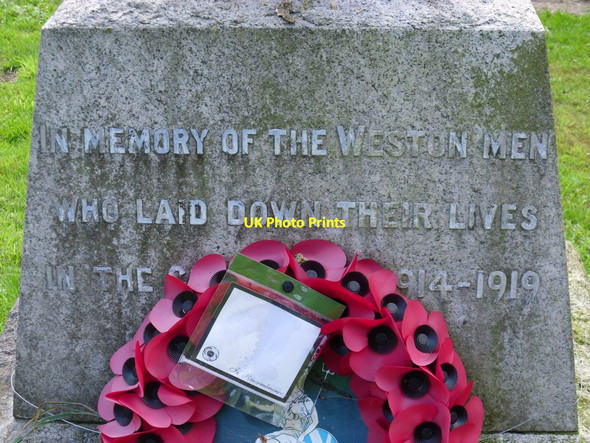 Photo 6"x4" Weston War Memorial - East side Weston\/TM4287 c2011