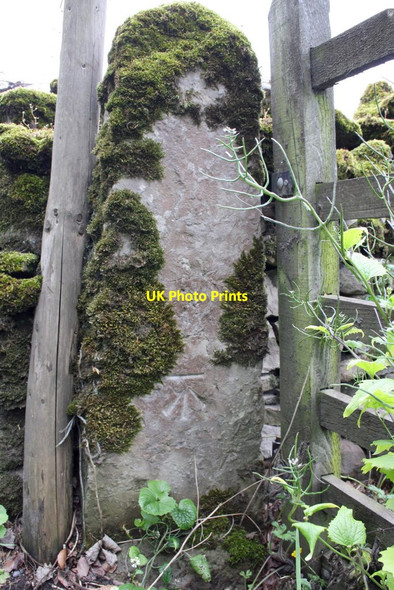 Photo 6"x4" Benchmark on gatepost of East End Farm Carperby\/SE0089 c2011