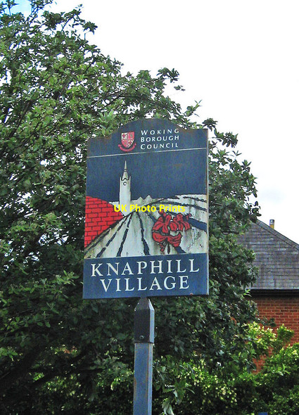 Photo 6"x4" Knaphill village sign (close-up), High Street, Knaphill Knaphill c2011