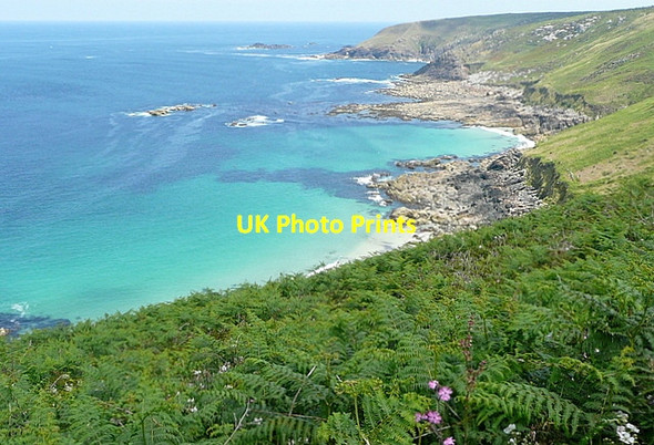 Photo 6"x4" Portzennor Cove and Gala Rocks Tremedda c2011