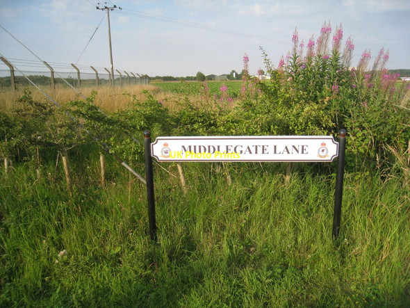 Photo 6"x4" Middlegate Lane sign Elsham c2011