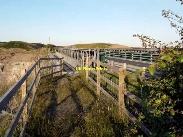 Photo 6"x4" Bridge taking Ponteland Road over opencast mine underpass Brenkley c2011