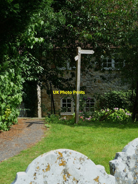 Photo 6"x4" Signpost in Bury churchyard Bury\/TQ0113 c2011