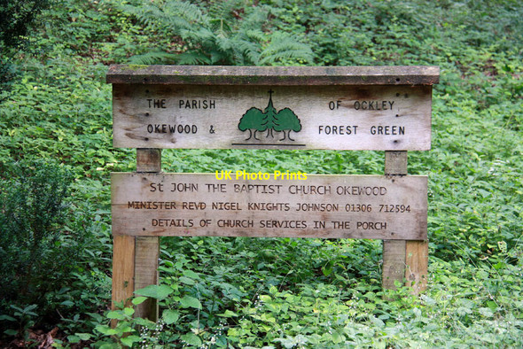 Photo 6"x4" St John the Baptist, Okewood - Notice board Mayes Green c2011
