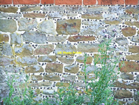 Photo 6"x4" Old barn at Park Farm (4): detail of galetted stonework Wotton\/TQ1247 c2011