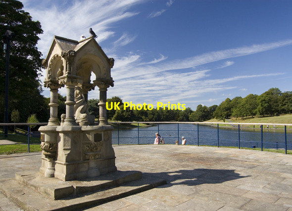 Photo 6"x4" Boating lake and fountain, Sefton Park, Liverpool Aigburth c2011