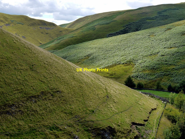 Photo 6"x4" Interlocking spurs in valley of Usway Burn Barrow Burn\/NT8610 c2011
