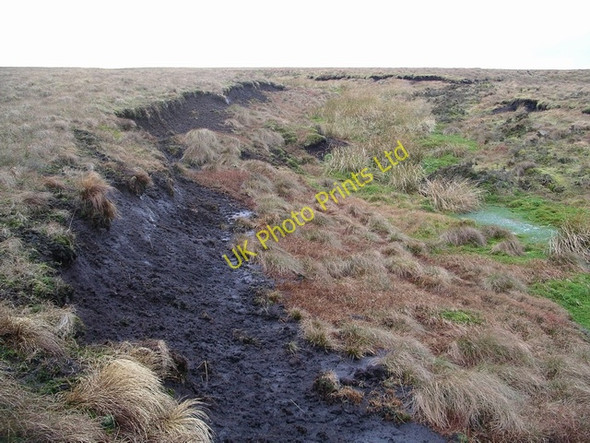 Photo 6"x4" Peat hag and stream, Crow Moss West Burn\/NT0857 c2006