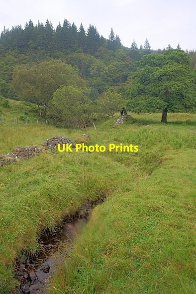 Photo 6"x4" Stream and Broken Wall An D\u00f9n (Fort) c2011