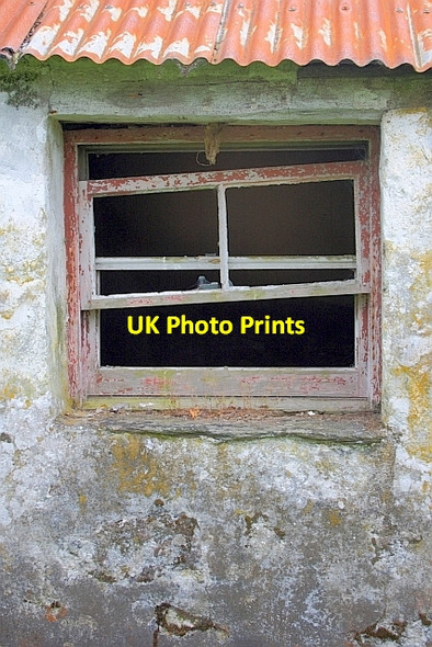 Photo 6"x4" Window of Abandoned Croft Black Crofts c2011