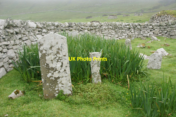 Photo 6"x4" Old gravestones in the graveyard, Village Bay, St Kilda Oisebhal c2011