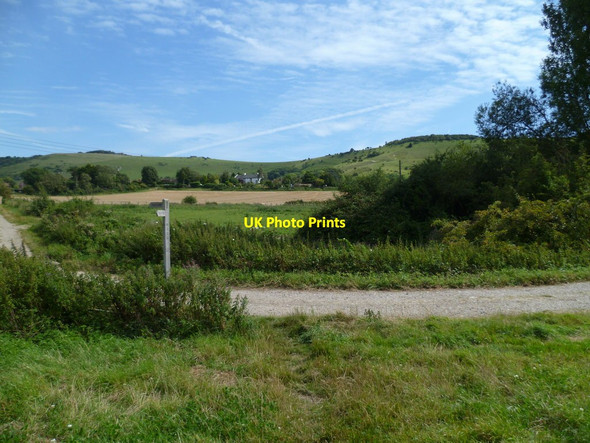 Photo 6"x4" Footpath signpost near Perching Manor Farm Fulking c2011