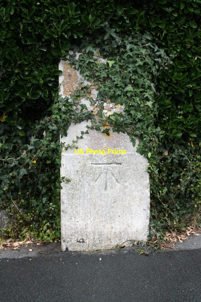 Photo 6"x4" Benchmarked defaced milestone on Alington Road Dorchester\/SY6890 c2011