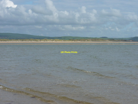 Photo 6"x4" Across the incoming tide to a small sandbank Aberdyfi c2011