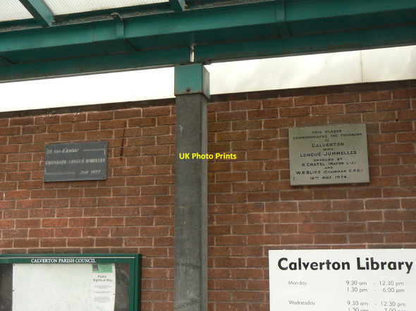 Photo 6"x4" Twinning plaques, Calverton Library Calverton\/SK6149 c2011