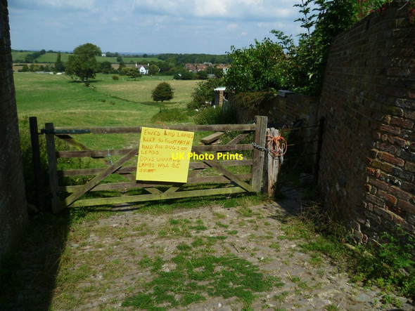 Photo 6"x4" Notice on path gate in Poynings Poynings c2011