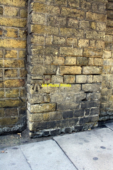 Photo 6"x4" Benchmark on wall pier of Wellington Road outside Lord's Cricket Ground Marylebone\/TQ2881 c2011