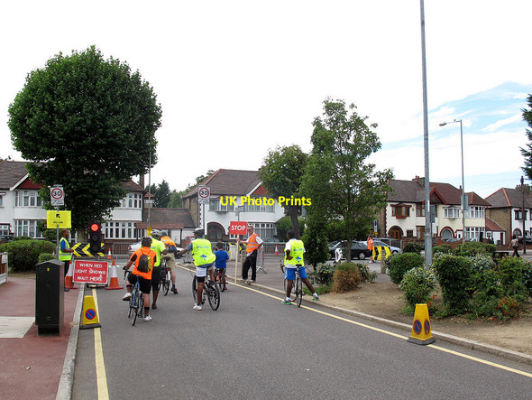 Photo 6"x4" Temporary traffic control for the Skyride Barking\/TQ4484 c2011