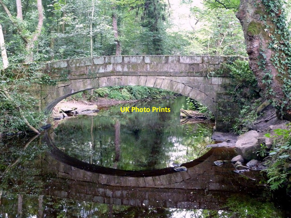 Photo 6"x4" Footbridge reflected in the River Rivelin Rails c2011