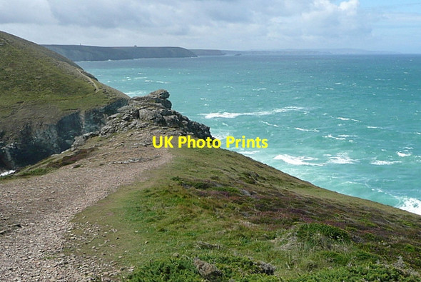 Photo 6"x4" Coastline beyond Chapel Porth Goonvrea c2011