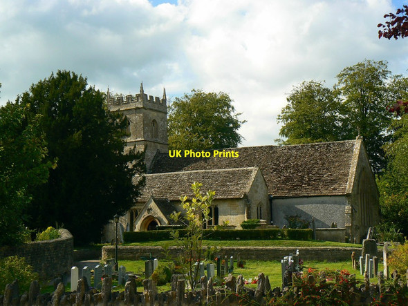 Photo 6"x4" Southern churchyard and the Church of St James, Cherhill Cherhill c2011