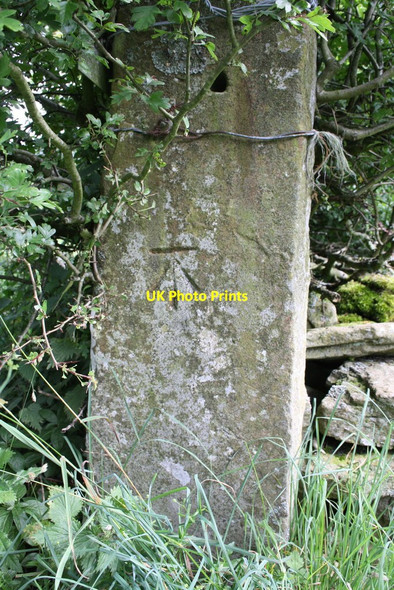 Photo 6"x4" Benchmark on gatepost at Gastack Beck Bottom Dent\/SD7086 c2011