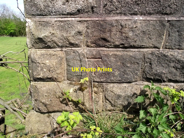 Photo 6"x4" Benchmark on the bridge Congleton c2011