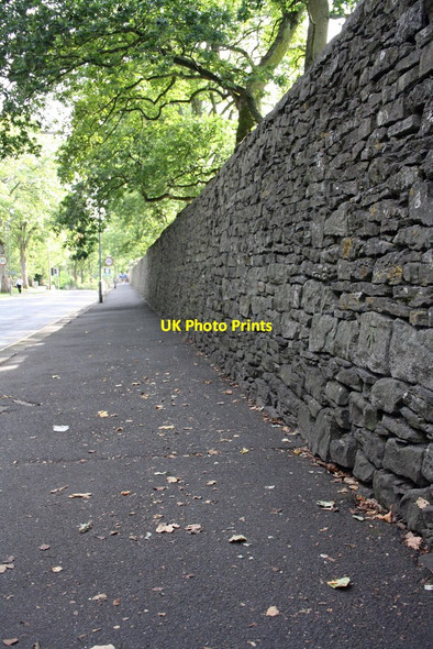 Photo 6"x4" Wall and pavement on west side of The Bailey Skipton c2011